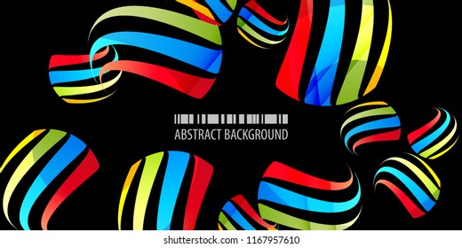 Abstract colorful background template with blended multiple geometric objects