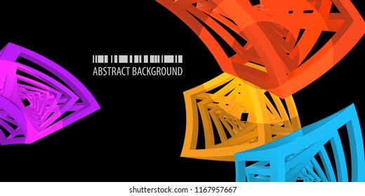 Abstract colorful background template with blended multiple geometric objects