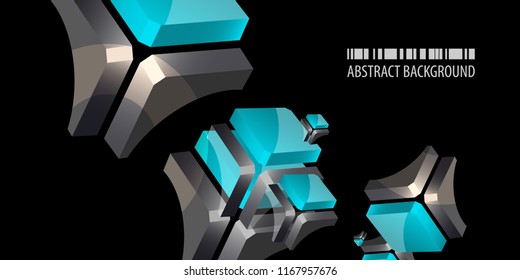 Abstract colorful background template with blended multiple geometric objects