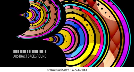 Abstract colorful background template with blended multiple ribbons