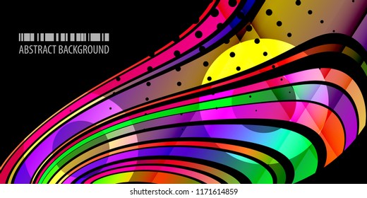 Abstract colorful background template with blended multiple ribbons