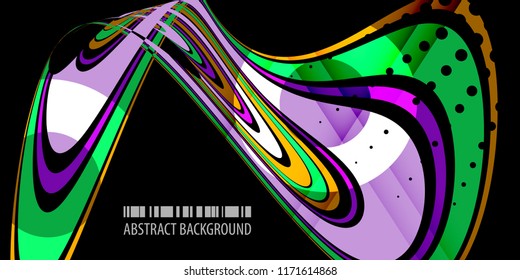 Abstract colorful background template with blended multiple ribbons