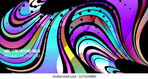 Abstract colorful background template with blended multiple ribbons