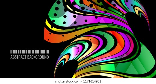 Abstract colorful background template with blended multiple ribbons