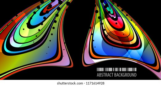 Abstract colorful background template with blended multiple ribbons
