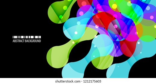 Abstract colorful background template with blended multiple metaball shapes