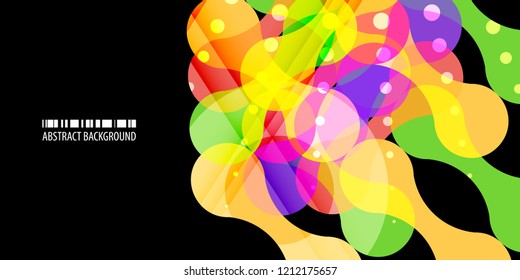 Abstract colorful background template with blended multiple metaball shapes