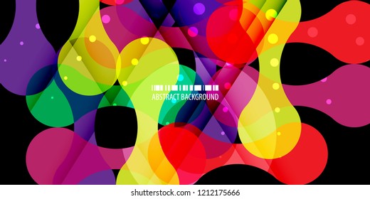 Abstract colorful background template with blended multiple metaball shapes