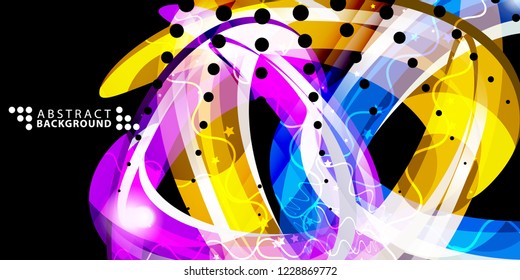 Abstract colorful background template with blended multiple geometric shapes