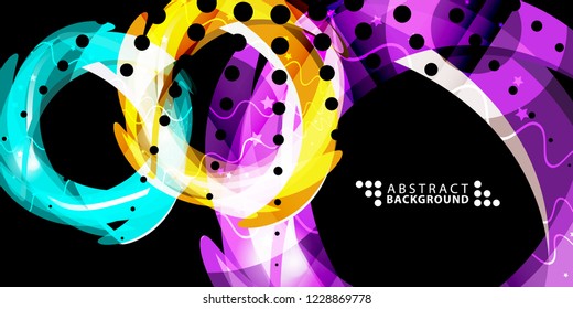 Abstract colorful background template with blended multiple geometric shapes