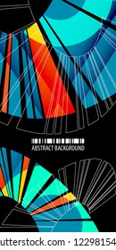 Abstract colorful background template with blended multiple bar shapes