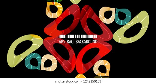 Abstract colorful background template with blended multiple discrete shapes