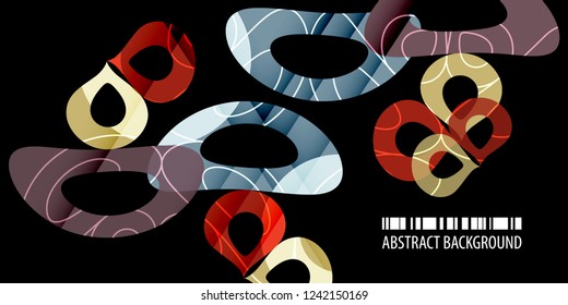 Abstract colorful background template with blended multiple discrete shapes