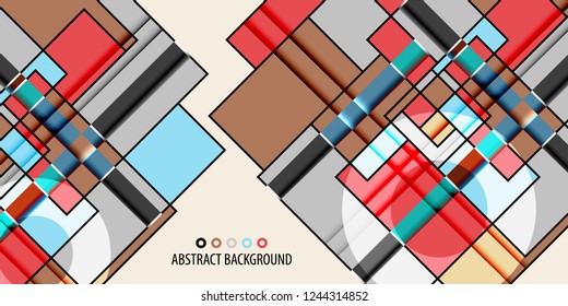 Abstract colorful background template with blended multiple discrete shapes