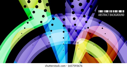 Plantilla de fondo de color abstracto con varias formas geométricas combinadas