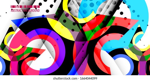 Plantilla de fondo de color abstracto con varias formas de estrella combinadas