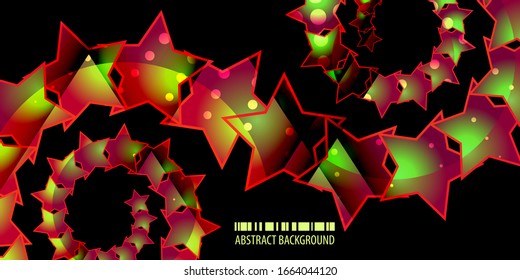 Plantilla de fondo de color abstracto con varias formas de estrella combinadas