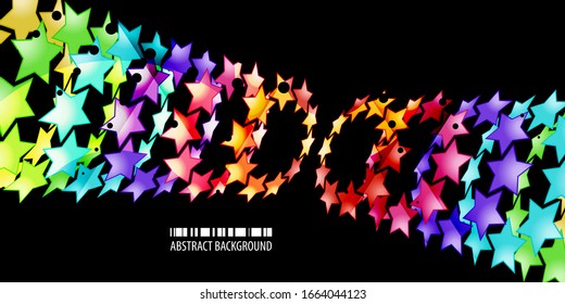 Plantilla de fondo de color abstracto con varias formas de estrella combinadas