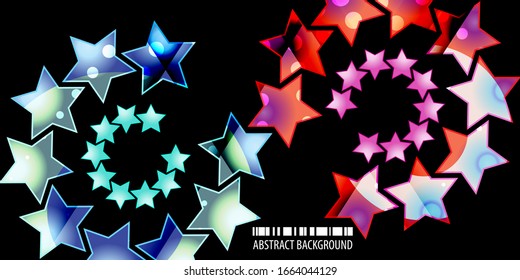 Abstract colorful background template with blended multiple star shapes