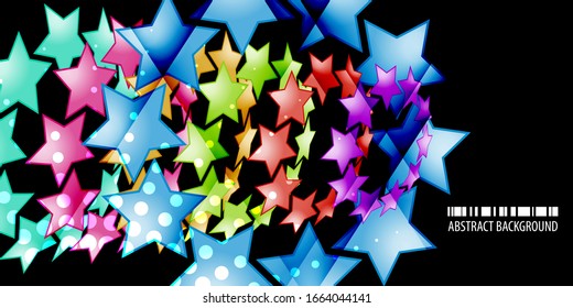 Plantilla de fondo de color abstracto con varias formas de estrella combinadas