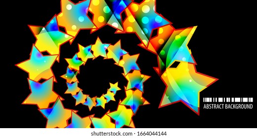 Abstract colorful background template with blended multiple star shapes