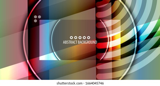 Plantilla de fondo de color abstracto con varias formas geométricas combinadas