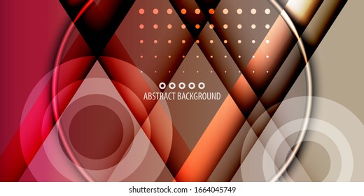 Plantilla de fondo de color abstracto con varias formas geométricas combinadas