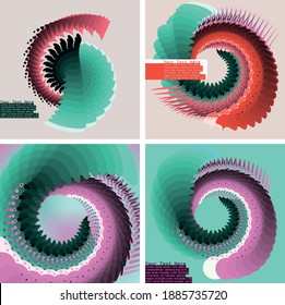 Plantilla de fondo coloreada abstracta con formas geométricas combinadas