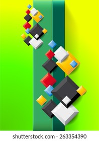 Abstract colorful background template with squares 