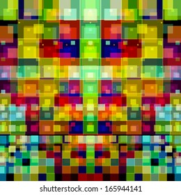 abstract colorful background with transparent squares