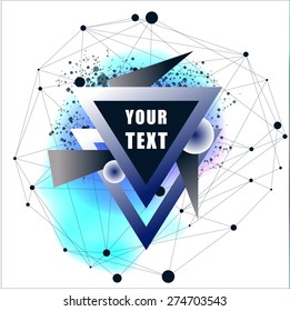 Abstract colorful background with triangle banner. Vector illustration for graphic design. 