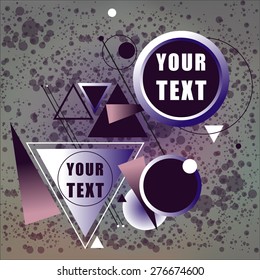 Abstract colorful background with triangle banner. Vector illustration for graphic design. 