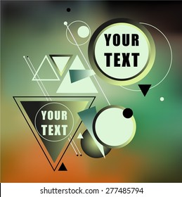 Abstract colorful background with triangle banner. Vector illustration for graphic design. 