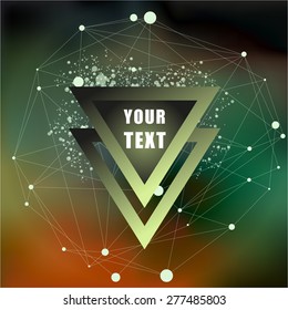 Abstract colorful background with triangle banner. Vector illustration for graphic design. 