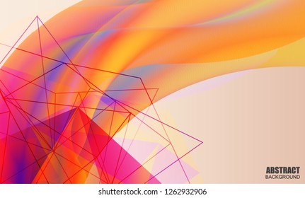 Abstract colorful background with triangles and fluid shapes