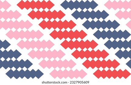 abstract colorful background with triangles, abstract geometric background, seamless geometric pattern, retro diamond shapes seamless pattern in teal, red pink blue. For home décor,