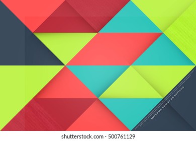 abstract, colorful background with triangular frames. vector geometric, fashion wallpaper template. material design colorific backdrop. origami style, bright, vector business cards layout