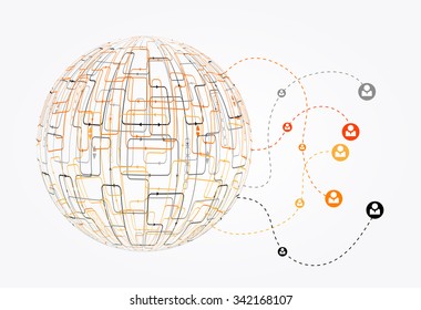 Abstract colorful background. Vector 3d sphere