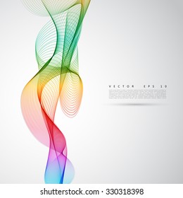 Abstract colorful background. Vector color smoke line.