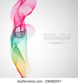 Abstract colorful background. Vector color smoke line.
