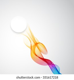 Abstract colorful background. Vector color smoke line.