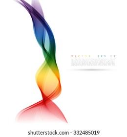 Abstract colorful background. Vector color smoke line.