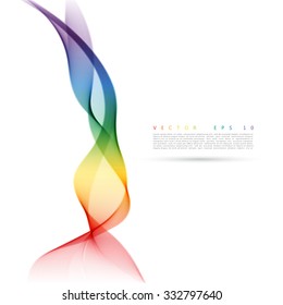 Abstract colorful background. Vector color smoke line.