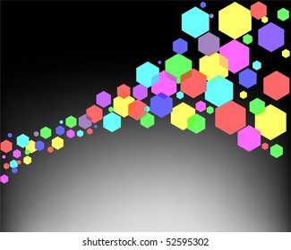 Abstract colorful background. Vector figures on a black background
