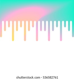 Abstract colorful background vector with flow down blots, geometric liquid curvy shape drops of paint, eps 10