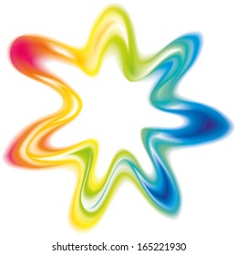 Abstract colorful background. Vector frame of curled rainbow spectrum with space for text