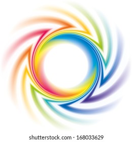 Abstract colorful background. Vector frame of the spiral curled rainbow spectrum