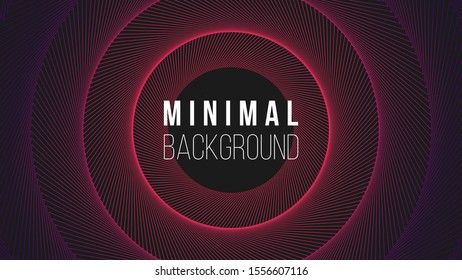 Abstract colorful background. Vector illustration. Colorful amaranth, indigo circles of lines on eerie black backdrop. Creative concept. Eps10.
