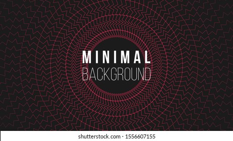 Abstract colorful background. Vector illustration. Colorful amaranth zig zag circles of lines on eerie black backdrop. Creative concept. Eps10.