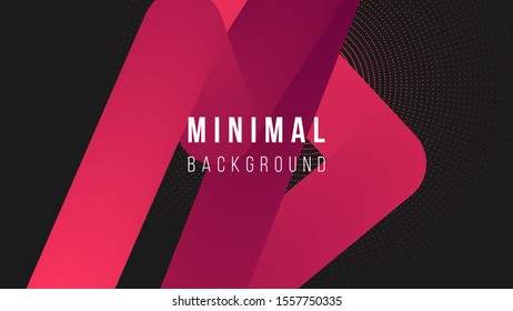 Abstract colorful background. Vector illustration. Colorful radical red, tyrian purple 3d shape on eerie black backdrop. Creative concept. Eps10.